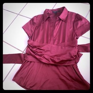 BCBG burgundy top